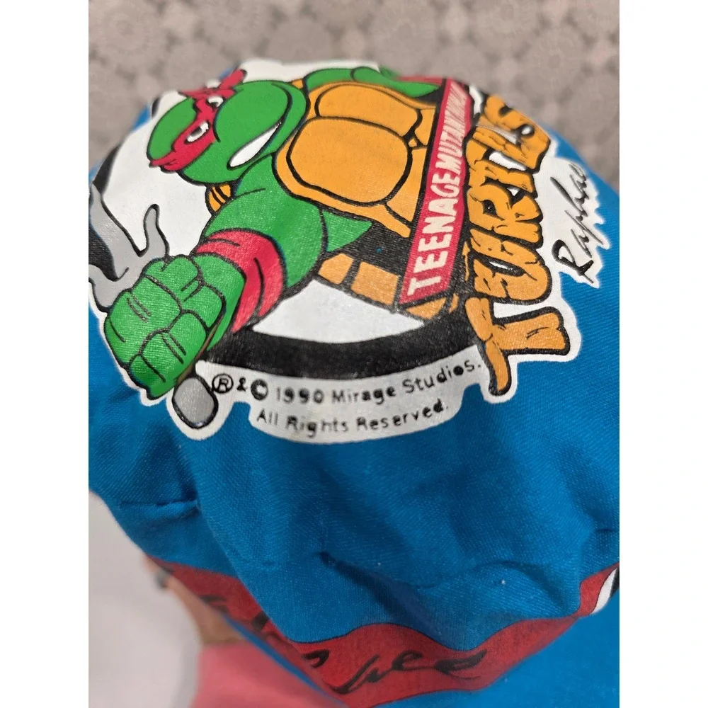 Kids Teenage‎ Mutant Ninja Turtles Raphael Blue Baseball Cap One Size 1990 READ